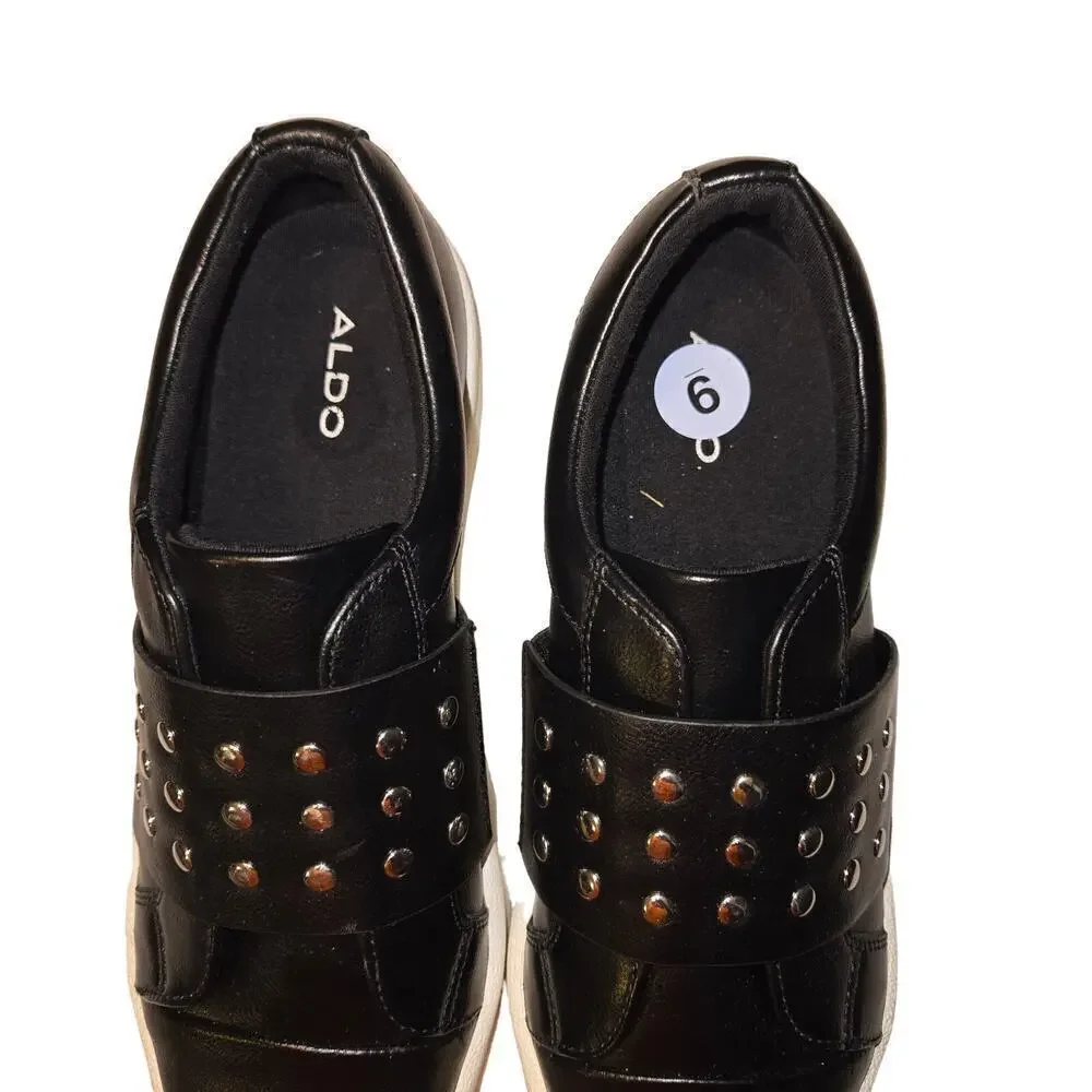 Aldo Chunky Platform Heel‎ Sneakers Slipon Shoes 9 Studded Black Gothic Grunge
